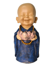 Est�tua Buda Chin�s da Felicidade com Casti�al 29cm Resina