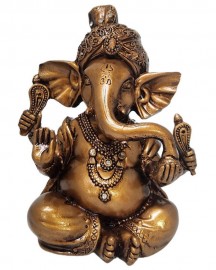 Esttua Ganesha Meditando 17cm