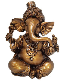 Est�tua Ganesha Meditando 17cm