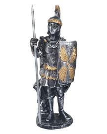 Est�tua Guerreiro Romano com Lan�a 16cm Resina