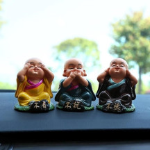 Trio Monges Budista Coloridos 6cm