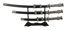 Kit Jogo 3 Mini Espadas Decorativas Samurai Katana Medieval
