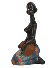 Est�tua Africana 8cm Resina