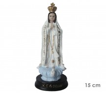Estatua Nossa Senhora de Ftima 15cm Resina