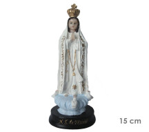 Estatua Nossa Senhora de F�tima 15cm Resina