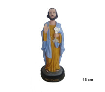 Estatua S�o Pedro 15cm Resina