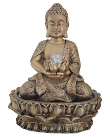 Fonte de gua Buda Sidarta na Lotus 50cm