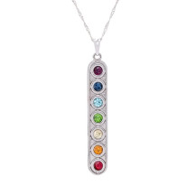 Gargantilha Prata 7 Chakras 48mm