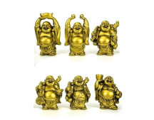 Kit 6 Budas Dourado em P� 7cm