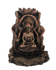 Incens�rio Cascata Buda Hindu�Copo de Leite 14cm Resina