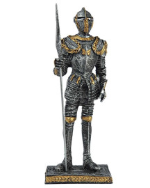 Est�tua Guerreiro Medieval com Lan�a 27cm