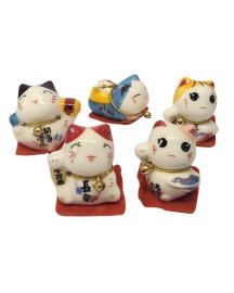 Est�tua Manekineko Variados Kit 5 Unidades