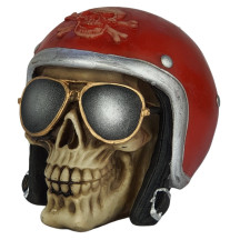 Cr�nio Capacete e �culos 15cm Resina