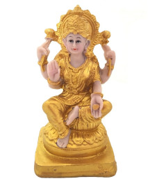 Est�tua Lakshimi 12cm Ouro