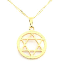Gargantilha Ouro Estrela de David com aro 17mm
