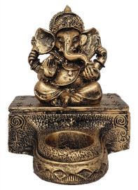 Est�tua Ganesha na Base com Casti�al
