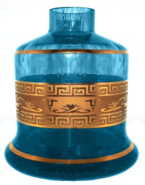 Base Shisha Glass Evolution Grega Aqua Marine Pequeno