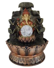 Fonte de �gua Ganesha com Lotus 6 Quedas 29cm