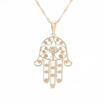 Gargantilha Ouro Hamsa 30mm