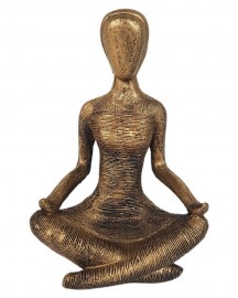 Estátua Yoga Meditando 16cm Resina