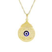Gargantilha Ouro Mandala Eg�pcia com Olho Grego 25mm