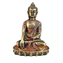 Est�tua Buda Hindu Tibetano com Base 18cm Resina