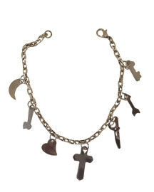 Pulseira 7 Linhas com Pontos de A�o 