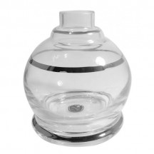 Base Shisha Glass Jumbinho Incolor/Silver Pequeno