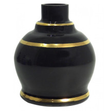 Base Shisha Glass Jumbinho Preto/Gold Pequeno