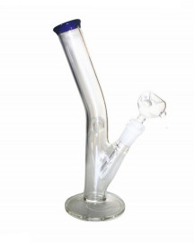 Bong de Vidro Curvo com Borda Azul 27cm