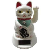 Gatinho da Sorte (Manekineko) Mexe o Bra�o Luz Solar