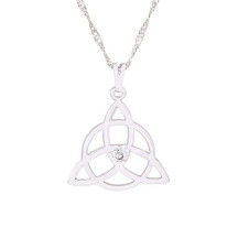 Gargantilha Prata Triskle com Strass 22mm