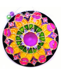 Mandala Sol Violeta 10cm  Vidro