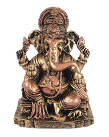 Est�tua Ganesha com Base 13cm Resina
