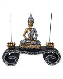 Aparador Buda com Incensrio 37cm Resina