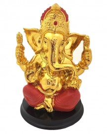 Esttua Ganesha Sentado 12cm Dourado