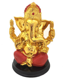 Est�tua Ganesha Sentado 12cm Dourado