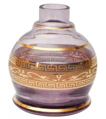 Base Shisha Glass Jumbinho Grega Rubi Dourado Pequeno