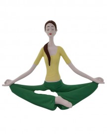 Estátua Yoga Meditando 15cm Resina