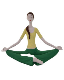 Est�tua Yoga Meditando 15cm Resina