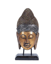 M�scara de Buda no Pedestal 40cm
