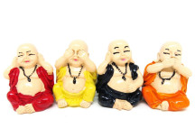 Budas Colorido em Resina (KIT 4 UNIDADES)
