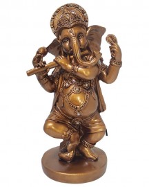 Esttua Ganesha Tocando Flauta 22cm