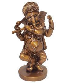Est�tua Ganesha Tocando Flauta 22cm