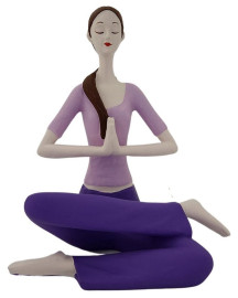 Est�tua Yoga Reverenciando 15cm Resina