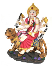 Est�tua Durga 16cm Colorido