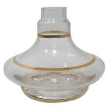 Base Shisha Glass Aladin Incolor/Gold Pequeno