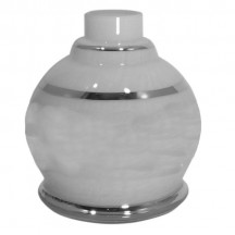 Base Shisha Glass Jumbinho Branco/Silver Pequeno