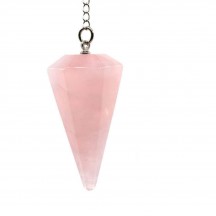 P�ndulo de Pedra Quartzo Rosa