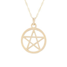 Gargantilha Ouro Pentagrama com aro 25mm